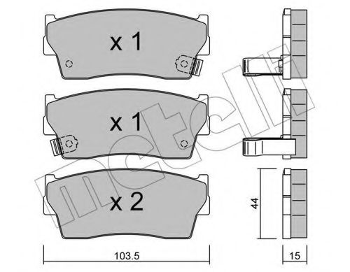 22-0116-0 METELLI Brake System Brake Pad Set, disc brake