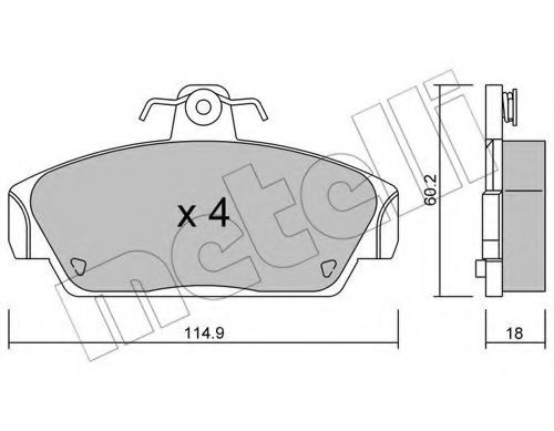 22-0121-0 METELLI Brake Pad Set, disc brake