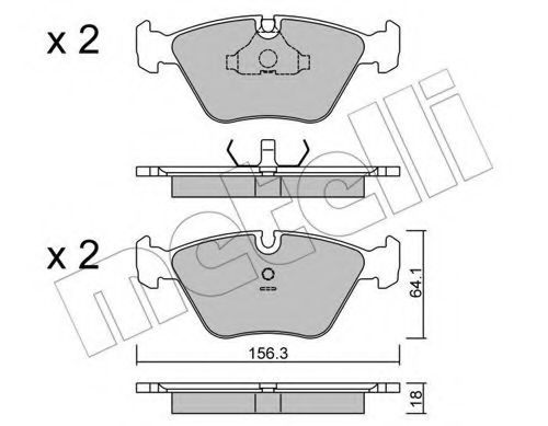 22-0122-2 METELLI Brake Pad Set, disc brake