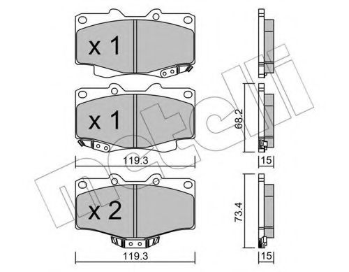 22-0129-0 METELLI Brake Pad Set, disc brake