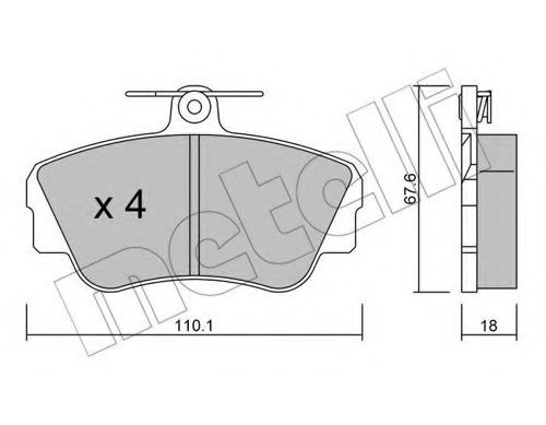 22-0130-0 METELLI Brake Pad Set, disc brake