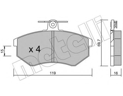 22-0148-2 METELLI Brake Pad Set, disc brake