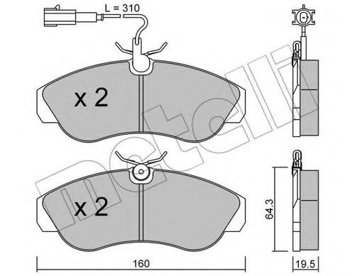 22-0155-1 METELLI Brake System Brake Pad Set, disc brake