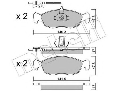22-0156-0 METELLI Brake System Brake Pad Set, disc brake