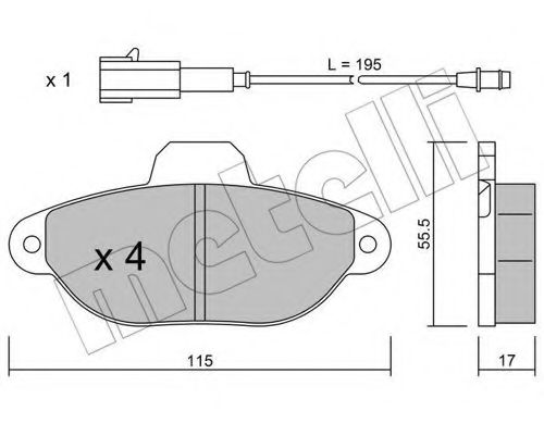 22-0159-2 METELLI Brake Pad Set, disc brake