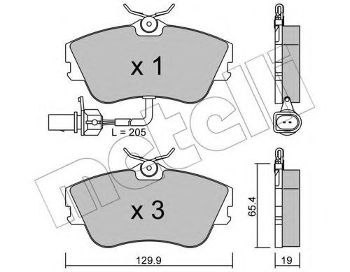 22-0164-1 METELLI Brake System Brake Pad Set, disc brake