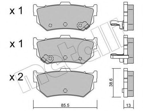 22-0169-0 METELLI Brake System Brake Pad Set, disc brake