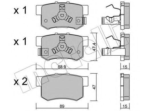22-0173-1 METELLI Brake System Brake Pad Set, disc brake