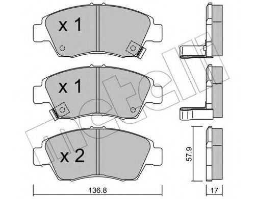 22-0175-0 METELLI Brake Pad Set, disc brake