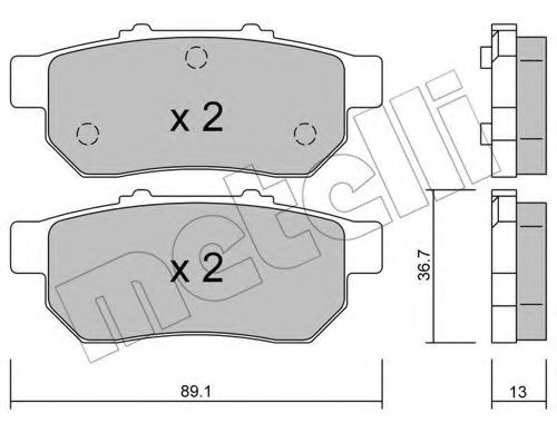 22-0176-0 METELLI Brake Pad Set, disc brake