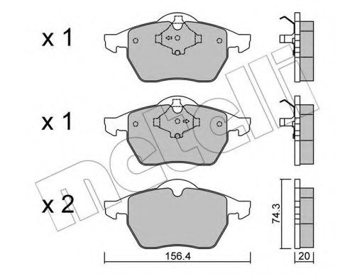 22-0181-1 METELLI Brake Pad Set, disc brake