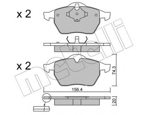22-0181-2 METELLI Brake System Brake Pad Set, disc brake