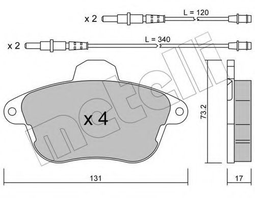 22-0184-0 METELLI Brake System Brake Pad Set, disc brake