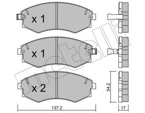 22-0188-1 METELLI Brake Pad Set, disc brake