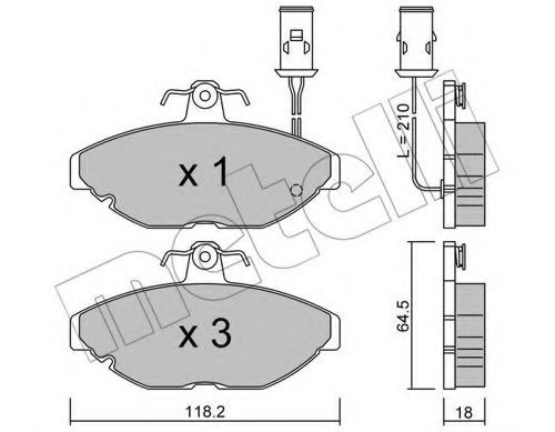 22-0191-0 METELLI Тормозная система Комплект тормозных колодок, дисковый тормоз