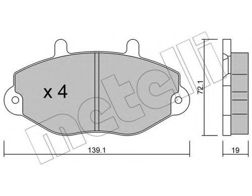 22-0195-0 METELLI Brake System Brake Pad Set, disc brake