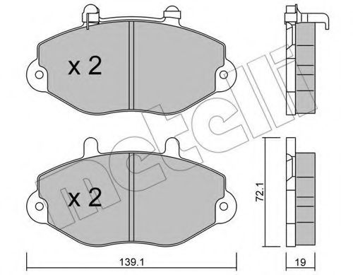 22-0195-1 METELLI Тормозная система Комплект тормозных колодок, дисковый тормоз