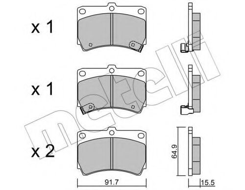 22-0196-0 METELLI Brake Pad Set, disc brake