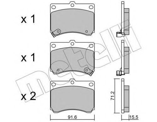 22-0197-0 METELLI Brake Pad Set, disc brake