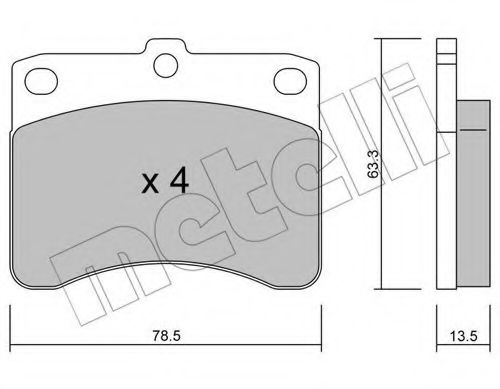 22-0201-0 METELLI Brake Pad Set, disc brake
