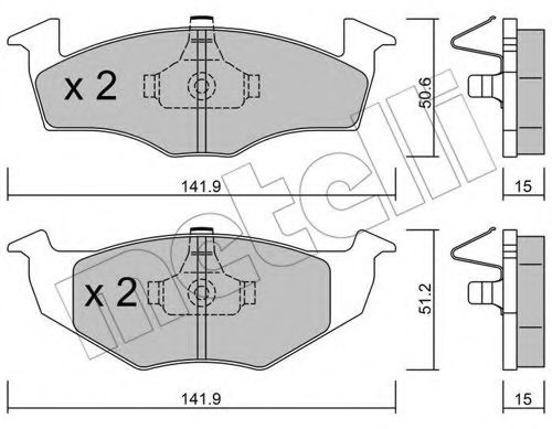 22-0206-2 METELLI Brake System Brake Pad Set, disc brake