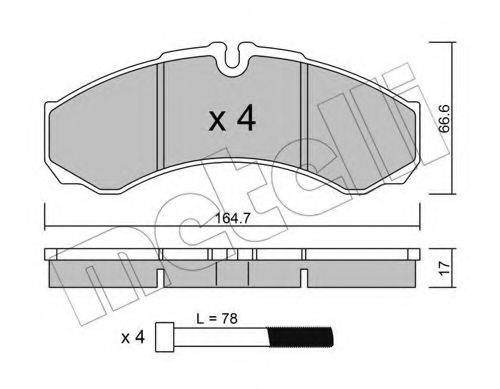 22-0212-3 METELLI Brake Pad Set, disc brake