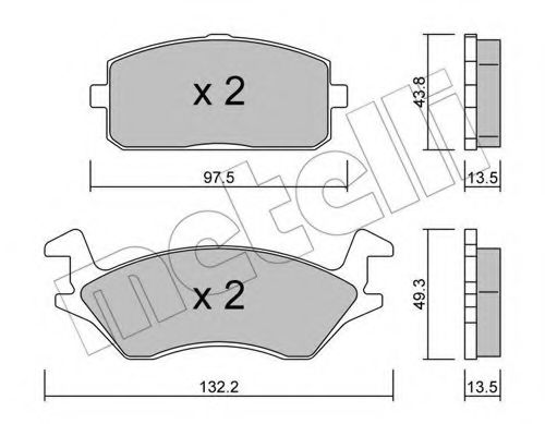 22-0234-0 METELLI Brake Pad Set, disc brake