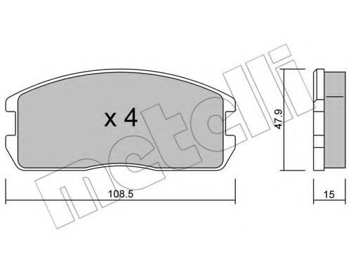22-0238-0 METELLI Brake Pad Set, disc brake