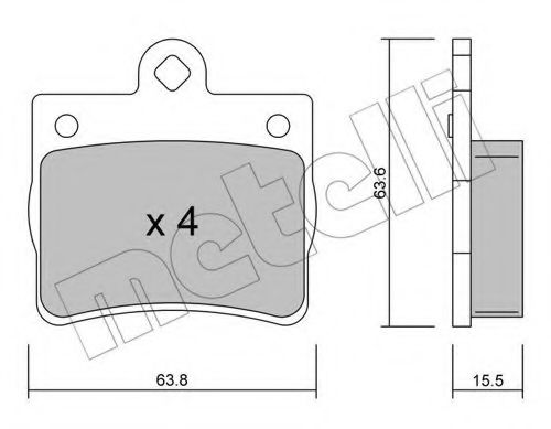 22-0255-0 METELLI Brake System Brake Pad Set, disc brake