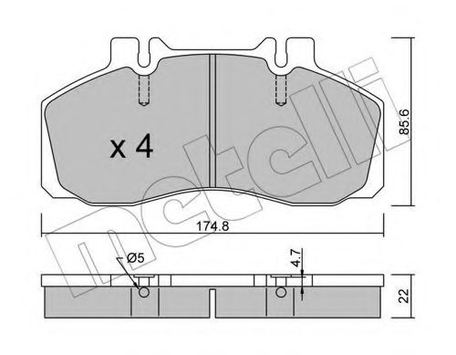 22-0266-0 METELLI Brake Pad Set, disc brake