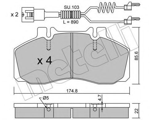 22-0266-0K METELLI Brake System Brake Pad Set, disc brake