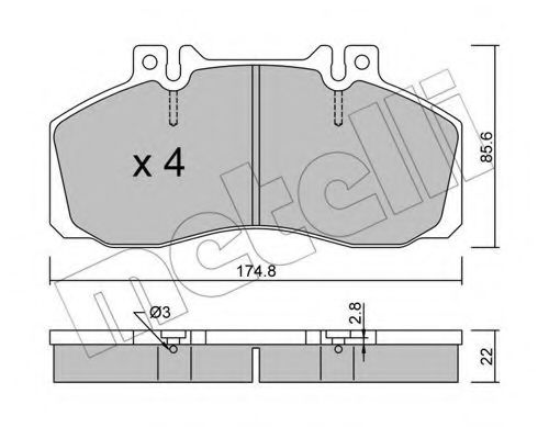 22-0267-0 METELLI Brake System Brake Pad Set, disc brake