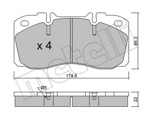 22-0268-0 METELLI Brake System Brake Pad Set, disc brake