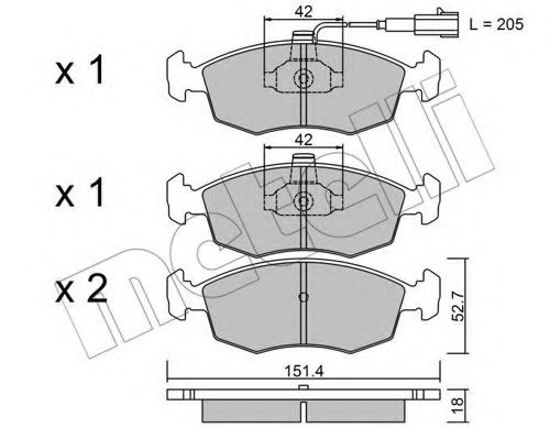 22-0274-0 METELLI Brake System Brake Pad Set, disc brake