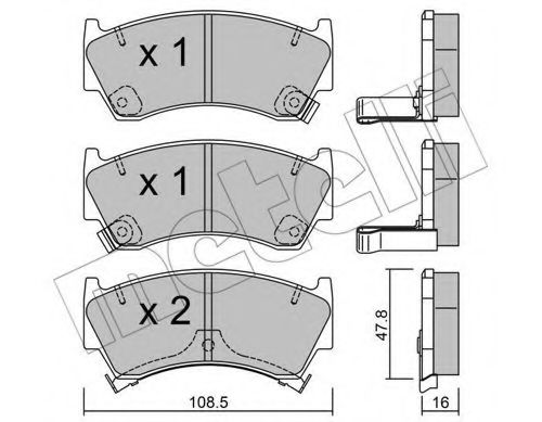 22-0278-0 METELLI Brake System Brake Pad Set, disc brake