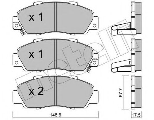 22-0298-0 METELLI Brake System Brake Pad Set, disc brake