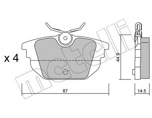 22-0299-0 METELLI Brake System Brake Pad Set, disc brake
