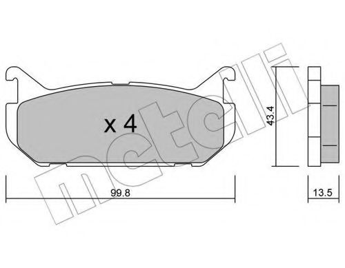 22-0303-0 METELLI Brake Pad Set, disc brake