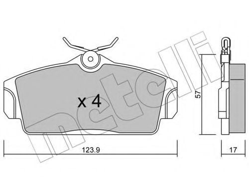 22-0305-0 METELLI Brake Pad Set, disc brake