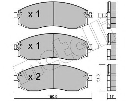 22-0306-0 METELLI Brake Pad Set, disc brake