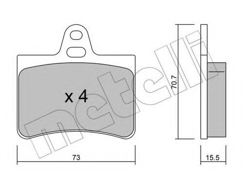 22-0333-0 METELLI Brake Pad Set, disc brake