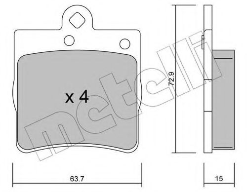 22-0343-0 METELLI Brake Pad Set, disc brake
