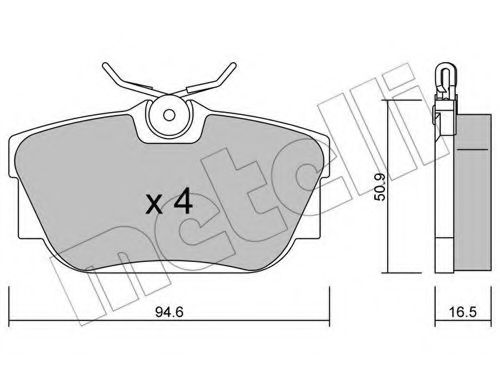 22-0346-0 METELLI Тормозная система Комплект тормозных колодок, дисковый тормоз