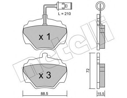 22-0353-1 METELLI Brake System Brake Pad Set, disc brake
