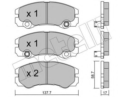 22-0357-1 METELLI Brake System Brake Pad Set, disc brake