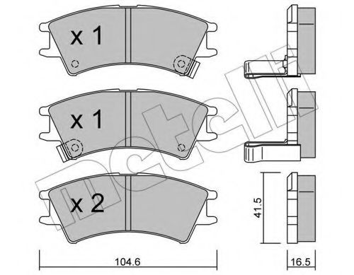 22-0361-0 METELLI Brake Pad Set, disc brake
