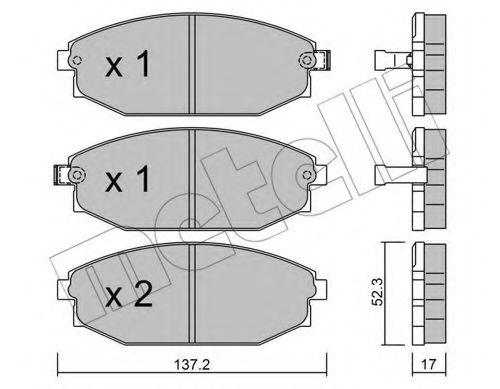 22-0363-0 METELLI Brake System Brake Pad Set, disc brake