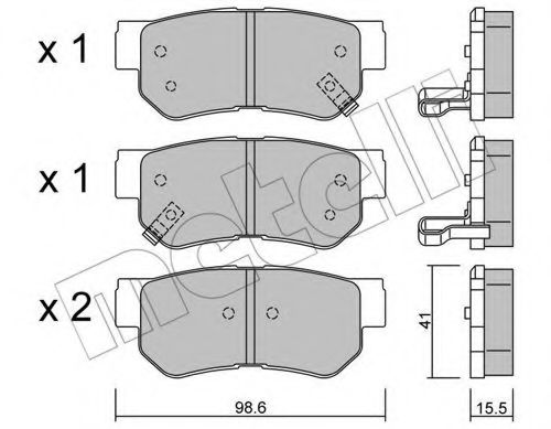 22-0365-0 METELLI Brake Pad Set, disc brake