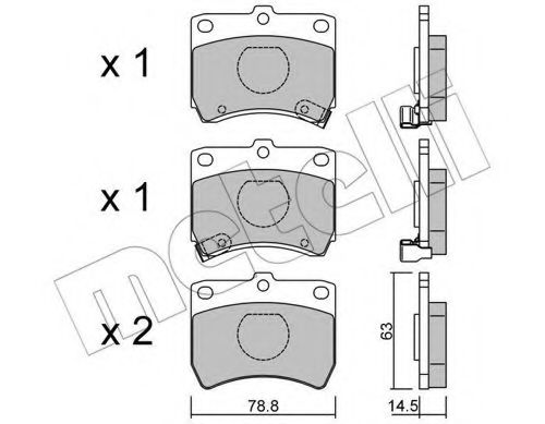 22-0370-0 METELLI Brake System Brake Pad Set, disc brake