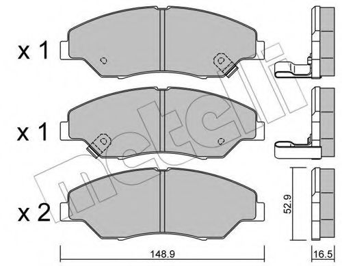 22-0376-0 METELLI Brake Pad Set, disc brake